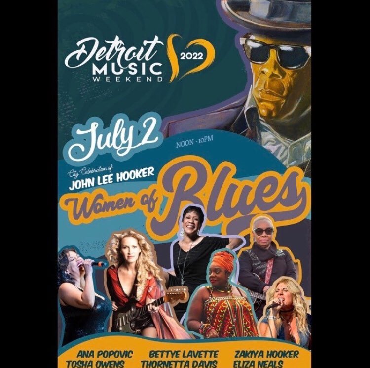 ElizaNealsRocks's tweet photo. #MusicMonday #BluesFestival #MusicFestival #FreeFestival
Concert JULY 2nd 12noon-10pm π
β#DetroitMusicWeekend to honor blues guitarist #JohnLeeHooker at the #MusicHallCenter for the #PerformingArts STAGE TIMES TBA
Catch #TheDetroitDiva #ElizaNeals #Bluesrock βοΈ #blueshour π https://t.co/vL4aHxq7LW