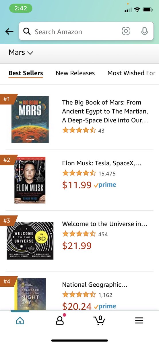 marchartzman's tweet photo. I’m currently ahead of Elon Musk on Amazon Kindle. Don’t know when I’ll get to say that again. https://t.co/T2DPuVXD0k
#thebigbookofmars #mars #marsbooks #science #amazonkindle https://t.co/1xio91Ep9C
