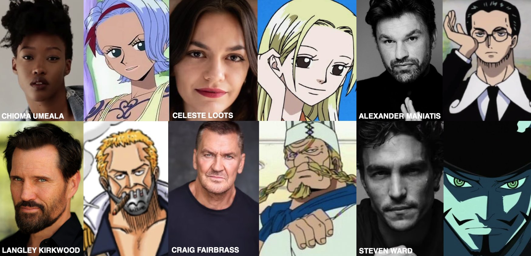 One Piece Live Action Cast so far side by side comparisons : r/OnePiece