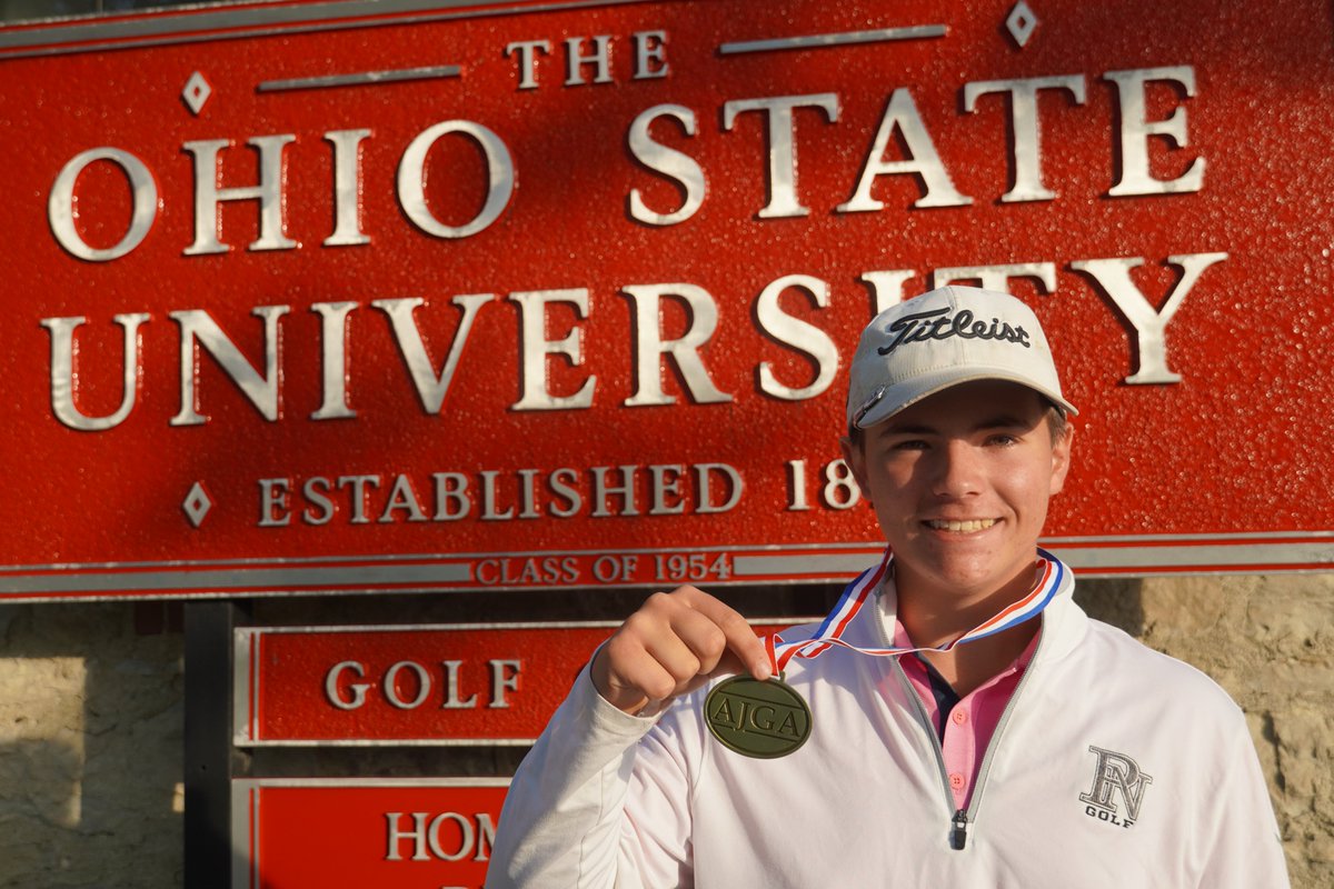 AJGAGolf's tweet photo. +1 was the magic number! 

Brady Fox, AJ Frost and Tyler Brockwell punched their tickets to #theMemorialJr 🏅 https://t.co/vrKm442Oou