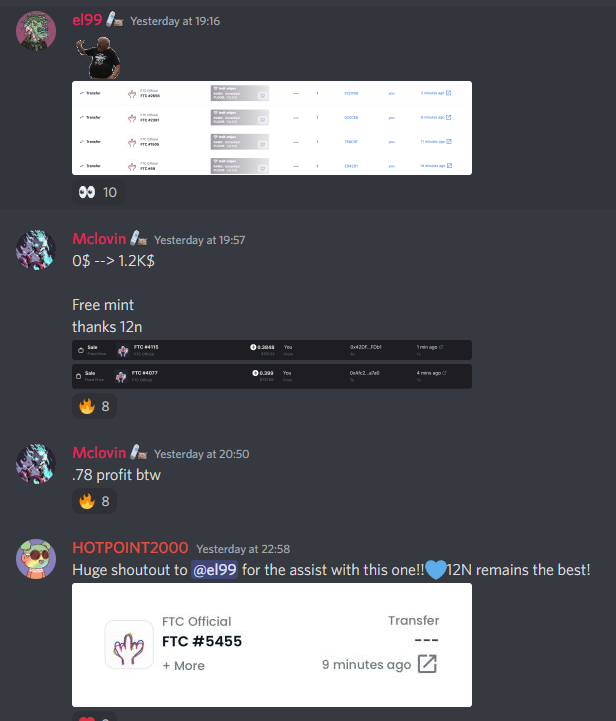 1st2Notify's tweet photo. The @nftftc (Free Mint) added an extra 0.5E to our members wallets.

The bear market is non-existent in 1st2notify!

RT for free mint luck 🤞 https://t.co/Gl9kQn1UuB