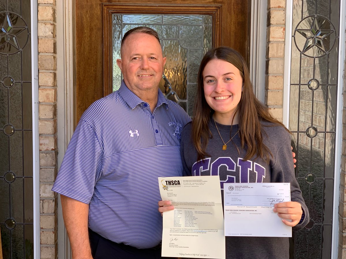 THSCAcoaches's tweet photo. Congratulations to Ella Hestand for receiving a THSCA Scholarship!👏 She is the daughter of THSCA member, Jimmy Hestand. Good luck in your next step, Ella!

#THSCAStrong https://t.co/rCNmiInj0c