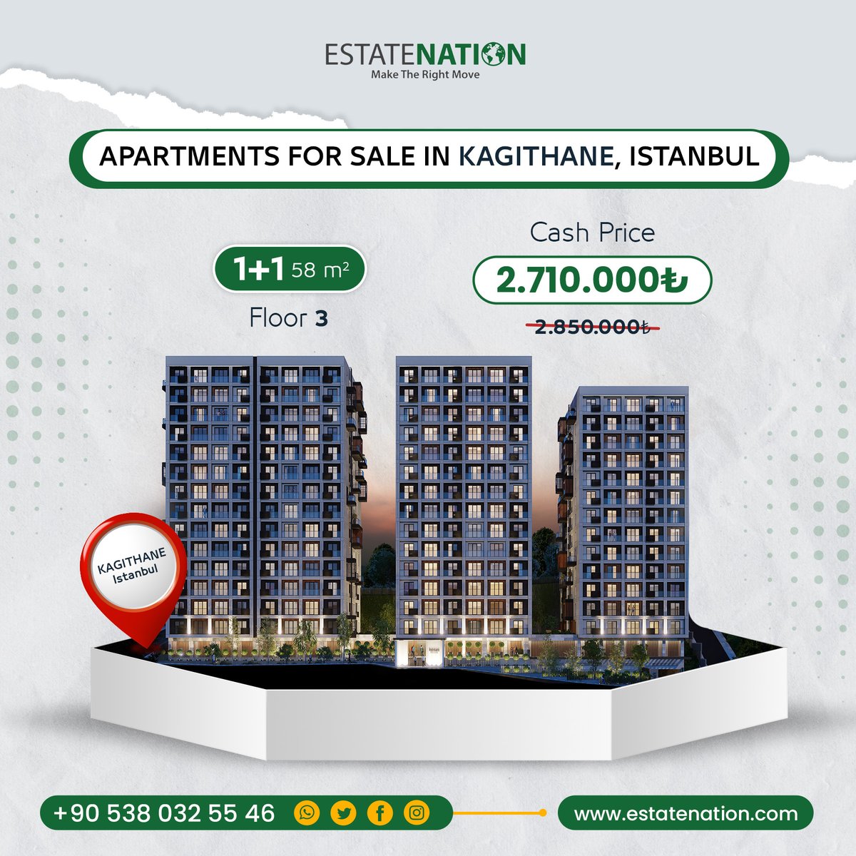 Estate_Nation's tweet photo. Apartments for sale in KAGITHANE, Istanbul
#maketherightmove #realestate #estatenation #estate #investment #homes #homedesign #shopping #realestateinvestor https://t.co/Nt7eo2aCs1
