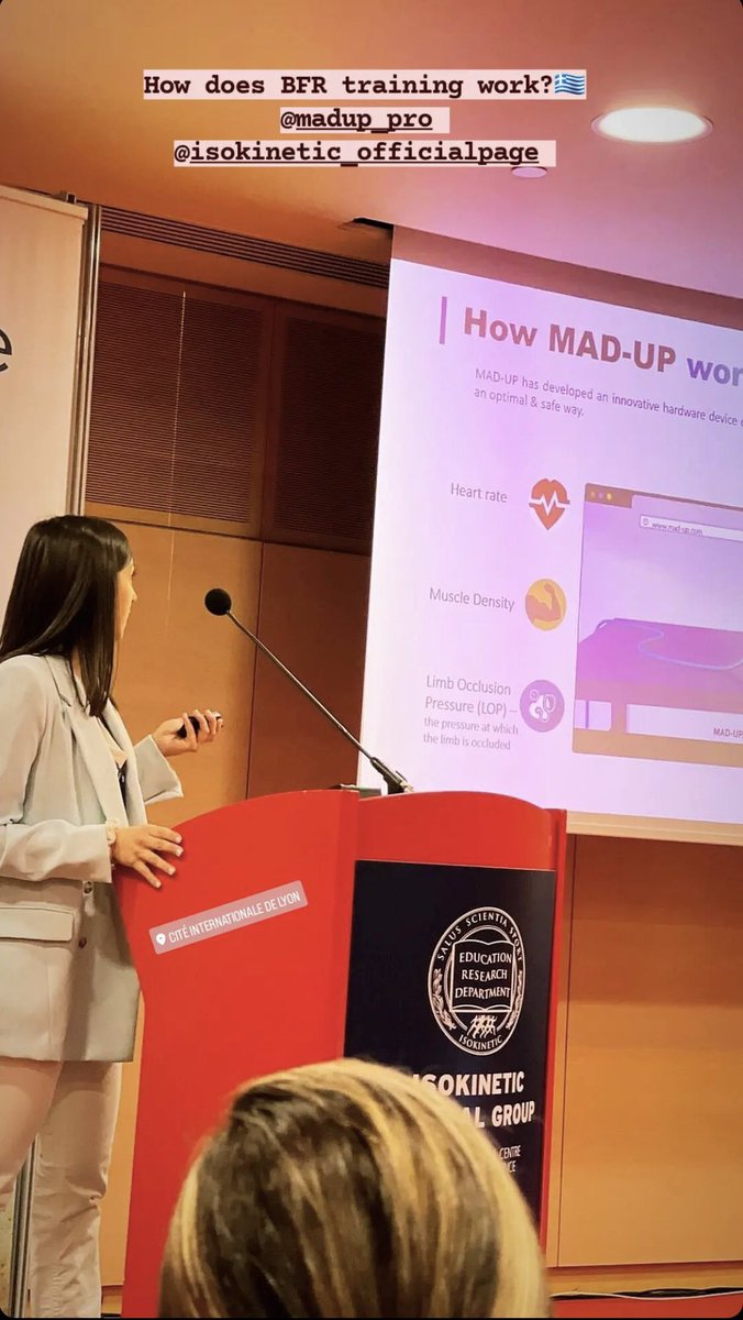 Great to see the interest growing on blood flow restriction training at <a href="/footballmed/">Isokinetic Conference</a> 💯✨

Congratulations Christina Karampampa from 🇬🇷 &amp; Tugce Kalaycioglu from 🇹🇷 for the presentation of your study 📚 #BFR #BFRTRAINING