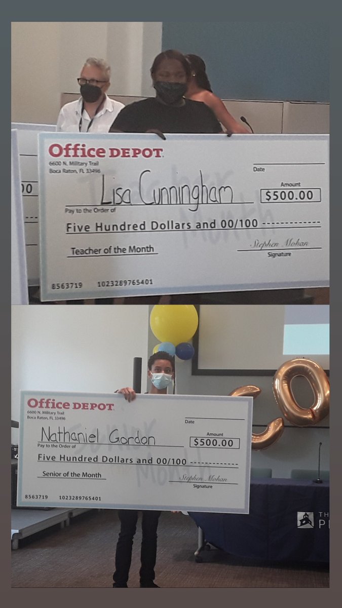 ReEngagement440's tweet photo. Congratulations to our teacher of the month, Ms. Cunningham of SPHS EOP and student of the month, Nathaniel from Gateway 2 College from the Opportunity Network! Their hard work this year paid off in a big way. #Never2Late2Graduate #PHLed https://t.co/EGF6H8oaNR