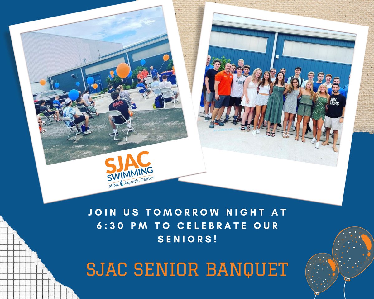 Attention SJAC Family! Join us tomorrow night at 6:30 pm to celebrate our Seniors and all their accomplishments! 💙🧡🐊#seniors #graduation #imnotcryingyourcrying #sjacfamily #rollgators