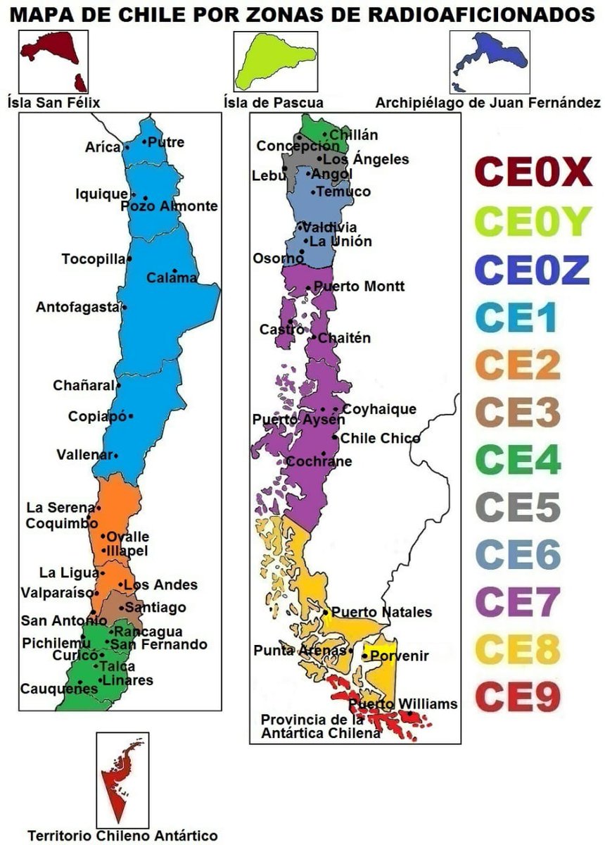 CE1RVL's tweet photo. Siempre es bueno tener a mano está ilustración. La pertenencia de zona de las ciudades de Chile. https://t.co/to1qAkSN1A