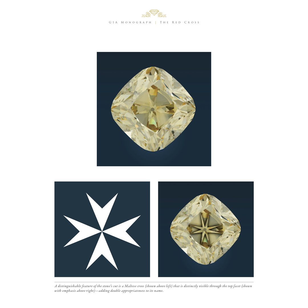 The 205.07 carat Red Cross diamond, graded Fancy Intense yellow