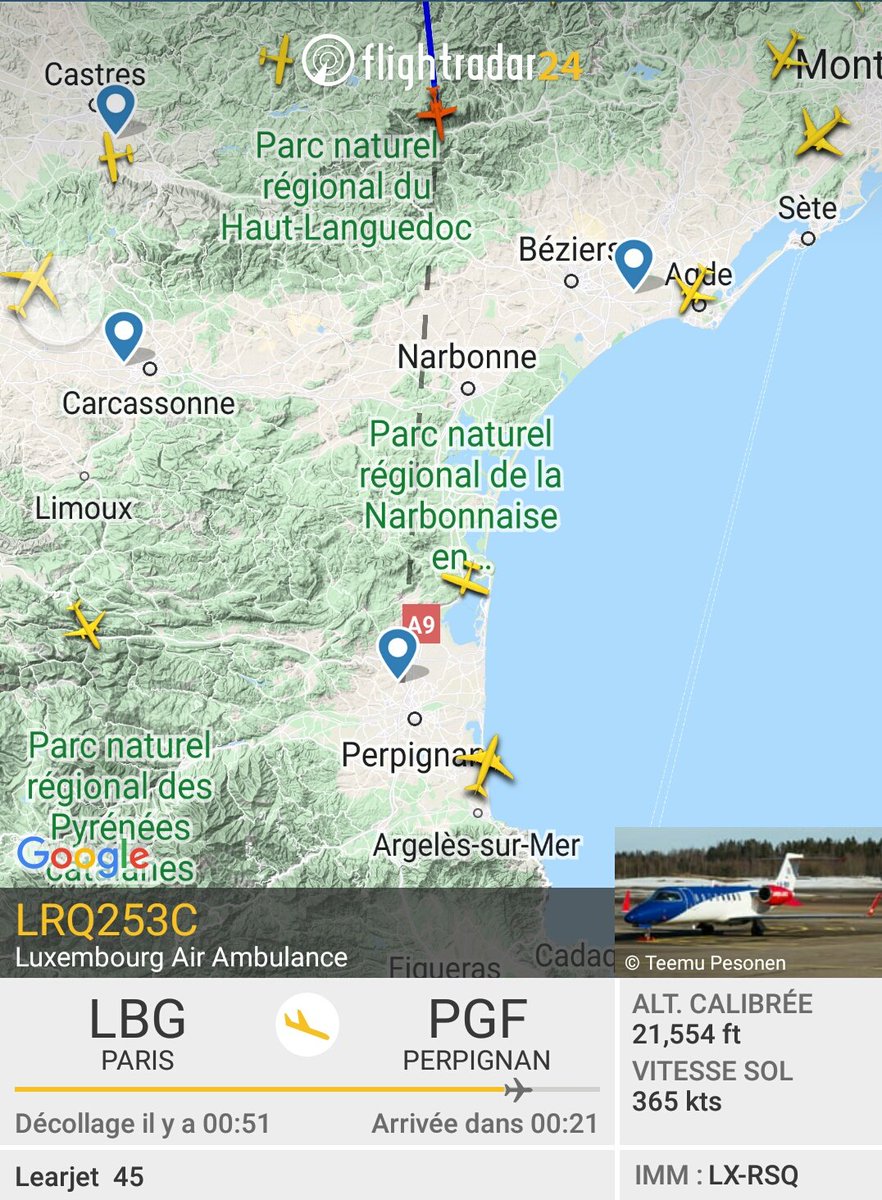 hydra_66's tweet image. #LearJet45 pour #Perpignan
