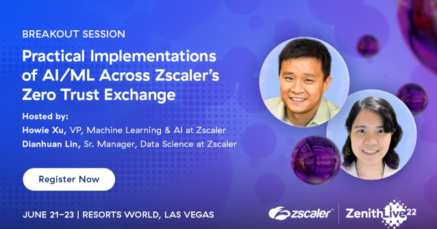 char_rosss's tweet photo. Zscaler has been continuously refining our machine learning models based on trillions of signals from the world's largest inline security cloud. At #ZenithLive2022, learn how our platform uses #AI and #ML to give you the best protection against threats. https://t.co/V1VCGPrr5G https://t.co/csE3w6sMu7