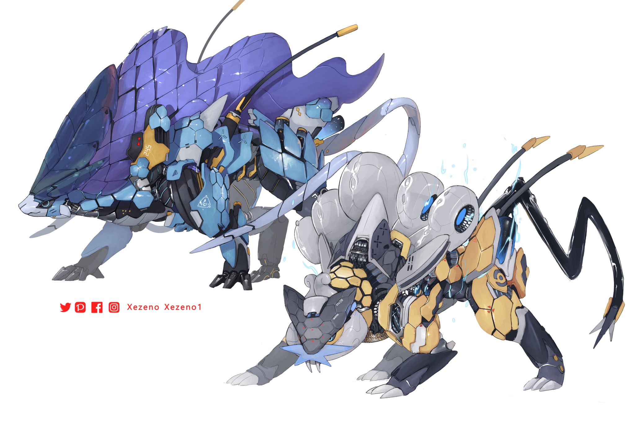 Pokemon x Mecha MEW-2 #pokemon #mew #mewtwo #fanart #mecha #robot  #gamefreak #digitalart #procreate #drawing #xezeno