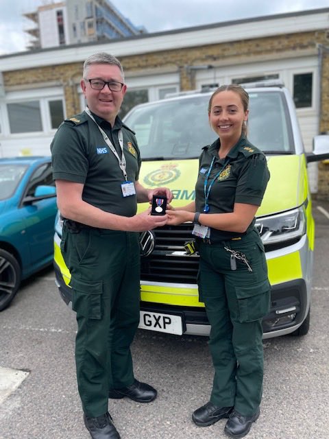 Pleasure to present Sarah, with her Platinum Jubilee Medal to day at Harlow.
