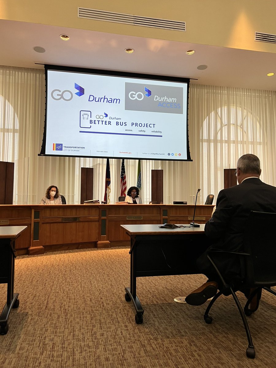 LeoForDurham's tweet photo. Currently at the @DurhamCounty commissioners meeting listening in on the proposal for the #TriangleBikeWay study. Next up, #TriangleTransit by @CityofDurhamNC transportation department. https://t.co/ALhWQLDOGx
