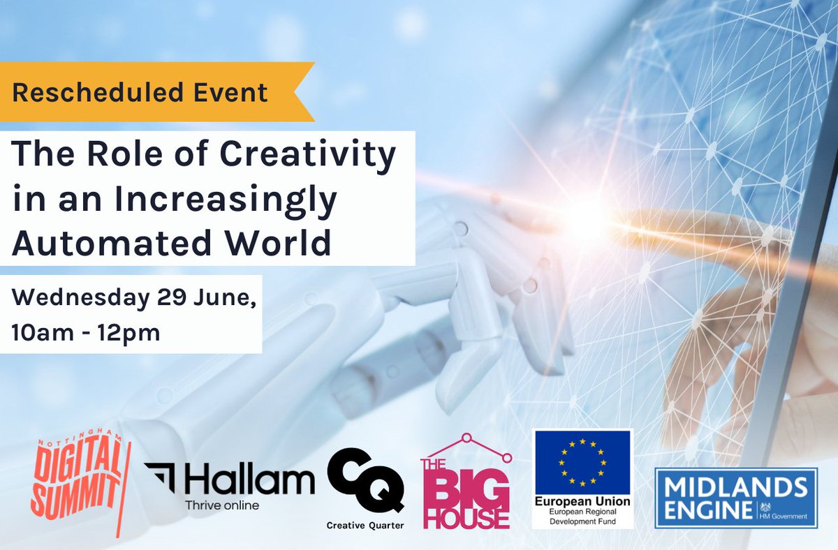 Due to unforeseen circumstances we've had to reschedule our event at <a href="/HallamAgency/">Hallam™</a> that was due to take place this Wednesday. We'll now be hearing from Hallam's CEO <a href="/juliotaylor/">find me on threads.</a> and Dr Ben Lucas from @3DiNottingham on Wednesday 29 June. Book here: eventbrite.co.uk/e/the-role-of-…