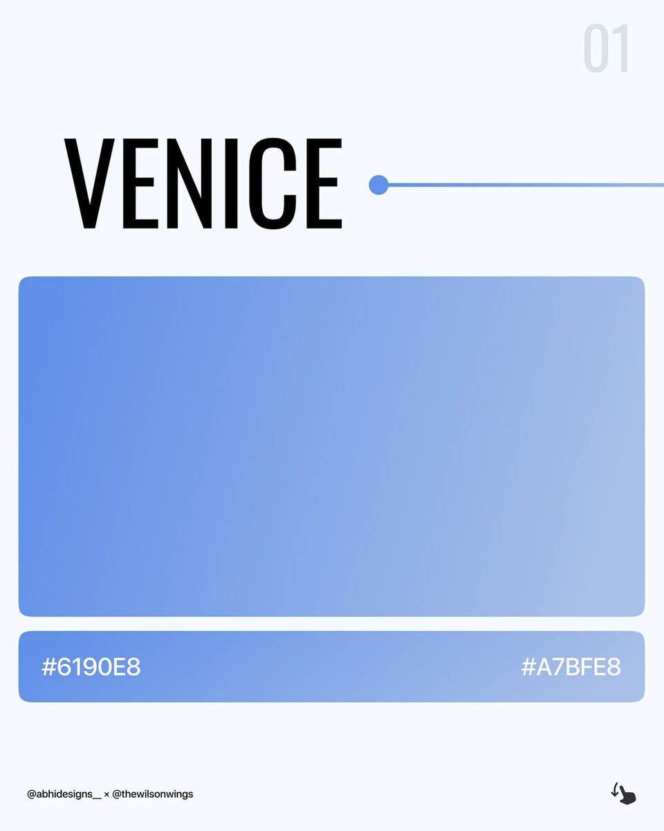 Dexterdesignce's tweet photo. #Repost
///@abhidesigns__: 5 Amazing Gradient that you can use for you project.

Which one is your favourite gradient let me know in comment below 👇🏻

Share with your designer friends and Save for later 🥳

.
#gradient #gradients #uiux #ui #uiuxdesign #uiuxdesigner #ui_trends https://t.co/T7ZpUmEJz0