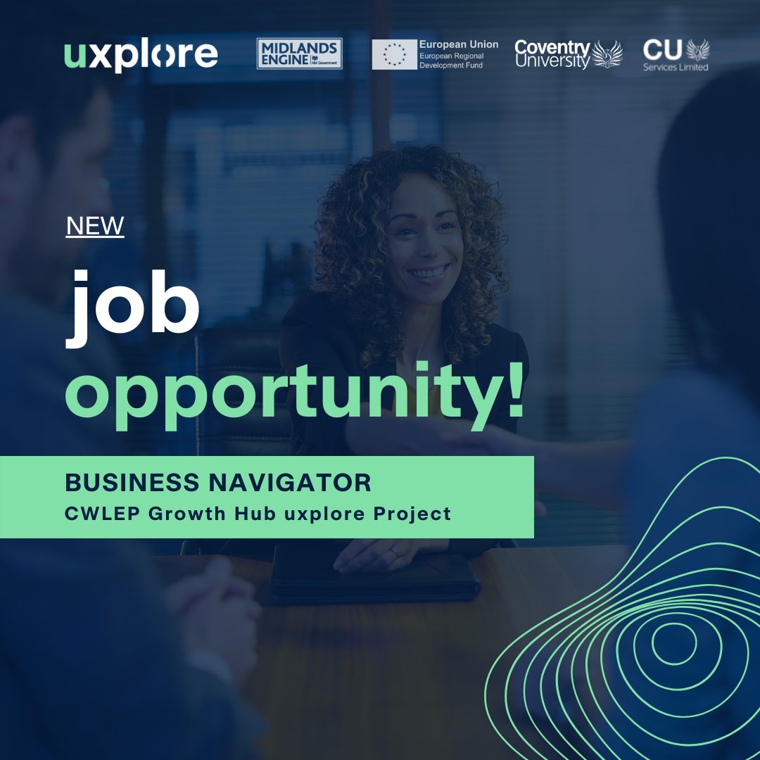 We have an exciting NEW Opportunity to join the uxplore project team as part of CWLEP Growth Hub, located at Coventry University Technology Park. 

Apply today! totaljobs.com/job/navigator/…

#employment #jobopportunity #business #careerinbusiness #work #technology