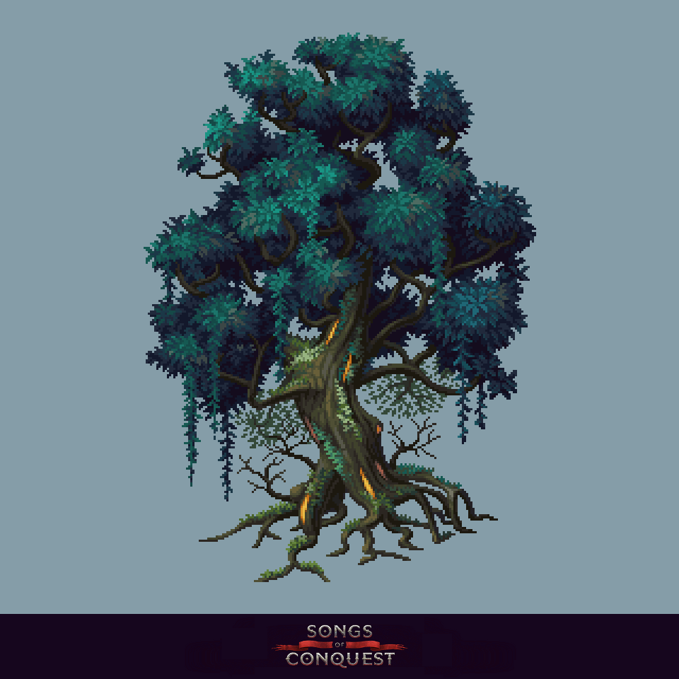 cyangmou's tweet photo. Faey forest tree for @songsofconquest 
#pixelart https://t.co/98wiOxv51A