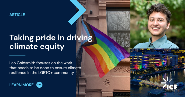 LizWittRecruit's tweet photo. Interesting read about the work of my @ICF colleague Leo Goldsmith who is exploring the disproportionate risk faced by members of the LGBTQ+ community after climate change-related disasters like hurricanes and wildfires. https://t.co/Sr23O8WeAt https://t.co/VzeGxERBe1