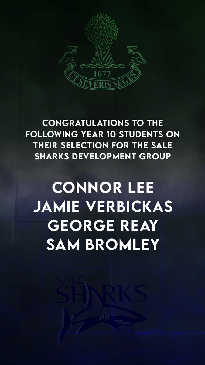 Congratulations to the following boys on their recent SDG selection <a href="/SaleSharksAcad/">Sale Sharks Academy</a> #proudschool