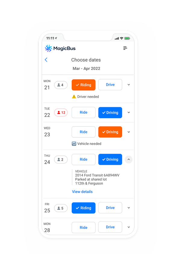 MagicBusIO's tweet photo. We enable riders to suggest routes that work for them and their schedule. Our dynamic vanpools are scheduled to run when your riders need them - learn how to get started vanpooling with MagicBus. #employeetransit #workcommute https://t.co/NZFL4wvNWO https://t.co/1EF76hHSuo