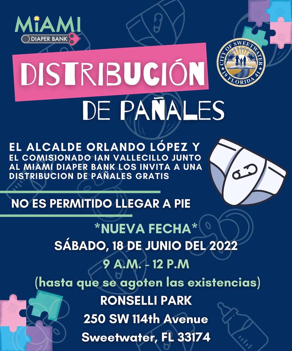 CitySweetwater's tweet image. *NEW DATE*

The diaper distribution has a new date for those who registered for the event that, unfortunately, was canceled due to unsafe weather conditions. 

The Diaper Distribution will take place Saturday, June 18, 2022!

#sweetnews
#newdate
#diaperdistribution