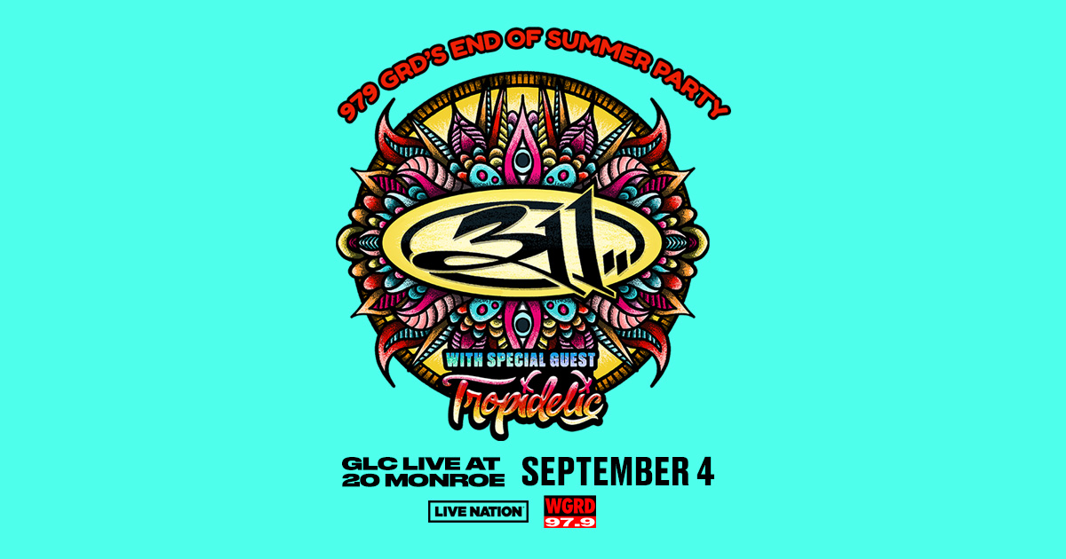 NEW SHOW! 311 will play GRAND RAPIDS, MI on 9/4 at <a href="/GLCLive20Monroe/">GLC Live at 20 Monroe 🎶</a> for the <a href="/WGRD/">WGRD</a> #EndofSummer Party! Special guest <a href="/Tropidelic/">Tropidelic</a>. Pre-Sale for best tickets &amp; VIP Packages on 6/8 and public sale 6/10. All info at 311.com/shows.