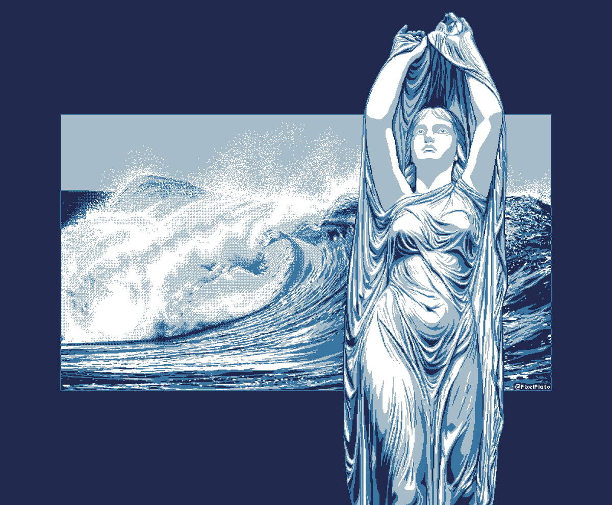 PixelPlato's tweet image. &quot;Undine Rising from the Waters.&quot;

#pixelart