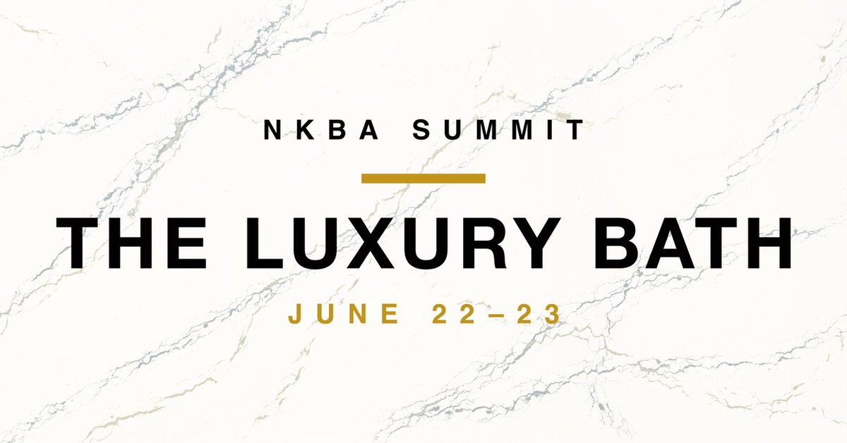 Deep dive into the elements of luxury baths during the #NKBASummit: The Luxury Bath June 22-23. This two-day virtual event features industry experts and giveaways. Eligible for 0.4 CEUs per day. Register: bit.ly/3Ff8oVB Sponsored by @CambriaSurfaces + @HouseOfRohl