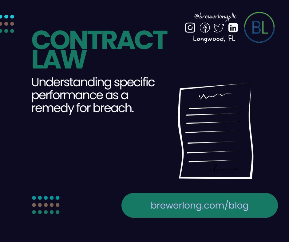 When a #contract is breached, #specificperformance is often requested to force a party to follow through with their #obligations ---but it can be difficult to obtain: loom.ly/-6B6m7A
#commerciallaw #smallbusinessattorneys #floridalaw