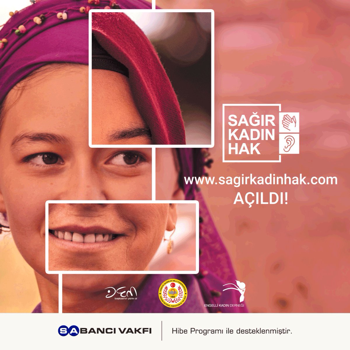 Sağır ve işitme engelli kadınları güçlendirmek amacıyla 2021-2022 Sabancı Vakfı Hibe Programı desteği ile ENKAD ve TSMF ortaklığında hayata geçirdiğimiz ‘‘Sağır ve İşitme Engelli Kadın Hakları Eğitim Platformu’’ açıldı!
sagirkadinhak.com