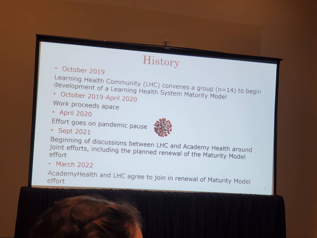 DrSimpsonHSR's tweet photo. Launch of renewed effort by @LearnHealthCmty to develop an #LHSmaturity model, this time in partnership w @AcademyHealth!
Key Goal: first step to the develop a robust measurement strategy to accelerate progress n peer learning re: #LHS #ARM22
 👏 🙌 👌 https://t.co/pVrpafzlkL