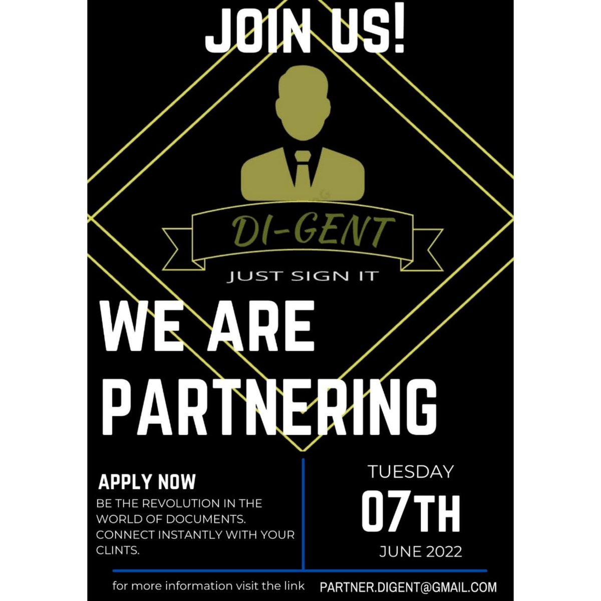 digent4's tweet photo. Are you good with people? Do you know your way around getting things done ? Are you a master in documentation? Oh! We are looking for you. We need you, join us ! Be a partner. https://t.co/9PzZ34qg3g