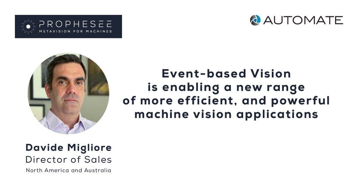 Prophesee_ai's tweet image. See you at @AutomateShow in Detroit, the US’ largest industrial #automation event. Join Prophesee’s Davide Migliore for the panel “#AI in machine vision applications” on June 7 &amp;amp; see how #eventbasedvision improves efficiency &amp;amp; performance in #machinevision bit.ly/3O1sCpb