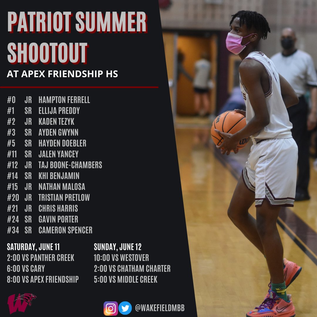 WakefieldMBB's tweet photo. Roster &amp; Schedule for this weekend 🏀🐾🐾 https://t.co/n4FBJ6Z41y