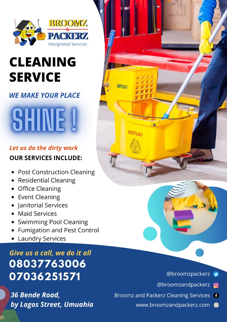 Sp1ce2102's tweet photo. #AbiatwitterCommunity Need Cleaners or housekeepers? Need  properly trained staff for your Office, Mall, Store? Call @BroomzPacker on 0703 625 1571 today https://t.co/P1C4NaIv3p