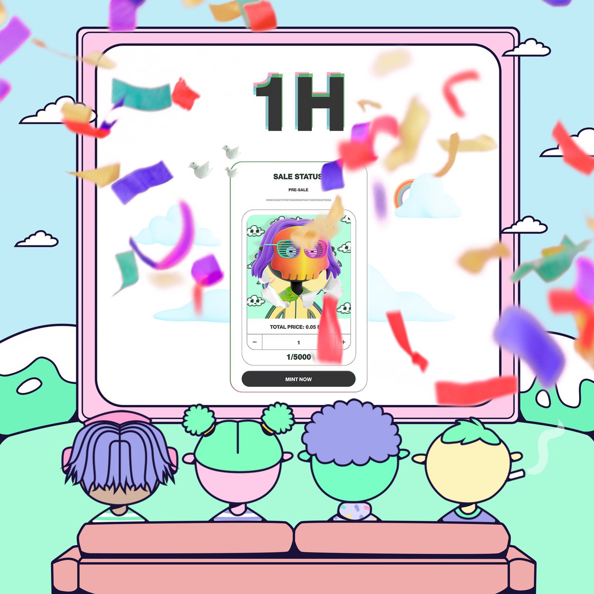 LESS THAN ONE HOUR LEFT UNTIL THE FREE MINT BEGINS!!!

We can't wait for you to meet your new 3D FRENS!

#FreeMint #freemintNFT