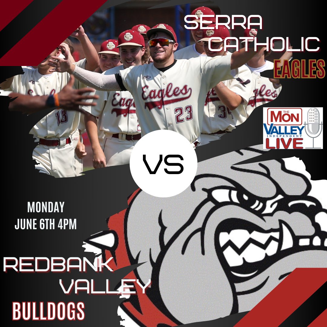 The Champs are back on the field this afternoon as the 2A State tournament gets underway.

⚾️: Serra Catholic 23-0 (10-0) 🆚 Redbank Valley 13-6
📍Norwin
🕒4PM
🎙 <a href="/ALyons2631/">Alex Lyons</a> @JNegronMVI 
💻 m.youtube.com/c/MVILive/vide…