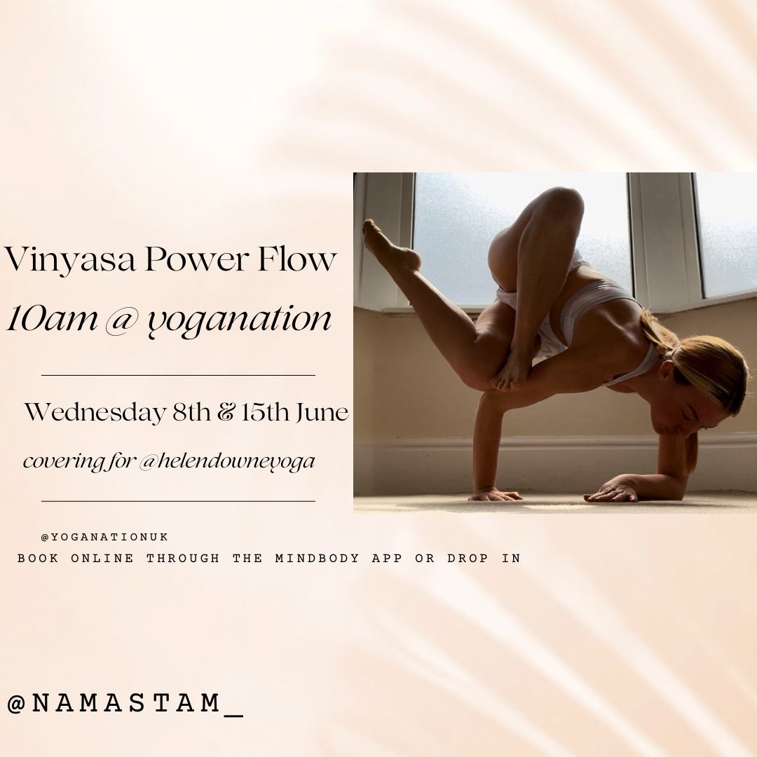 vinyasa power flow class wednesday morning 10am at <a href="/YogaNationUK/">Yoga Nation | LIVERPOOL</a> instagram.com/namastam_