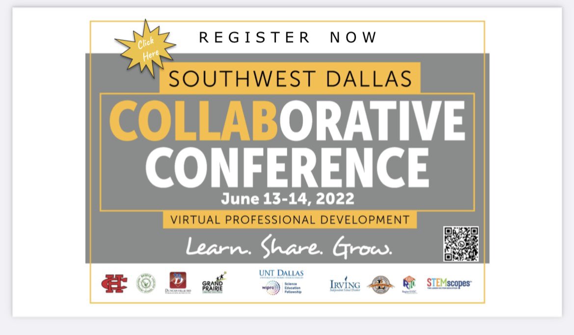 Join us for two days of exciting virtual PD with wonderful presenters! Completely free you just have to register using the QR code!