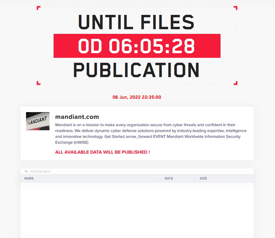 Lockbit ransomware group claims to have ransomed Mandiant.