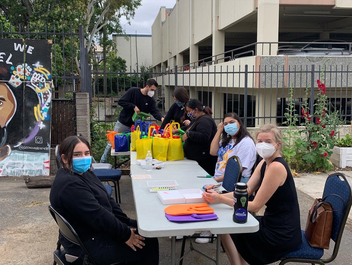 SanJoseStrong1's tweet photo. the unhoused response group will be distributing these packages on our behalf this week! 

we’re so proud of yareli, a freshman in high school, for coming up with this idea, researching the topic, managing a budget, organizing the event, and seeing this project through!!💝 https://t.co/H30dRlci7E