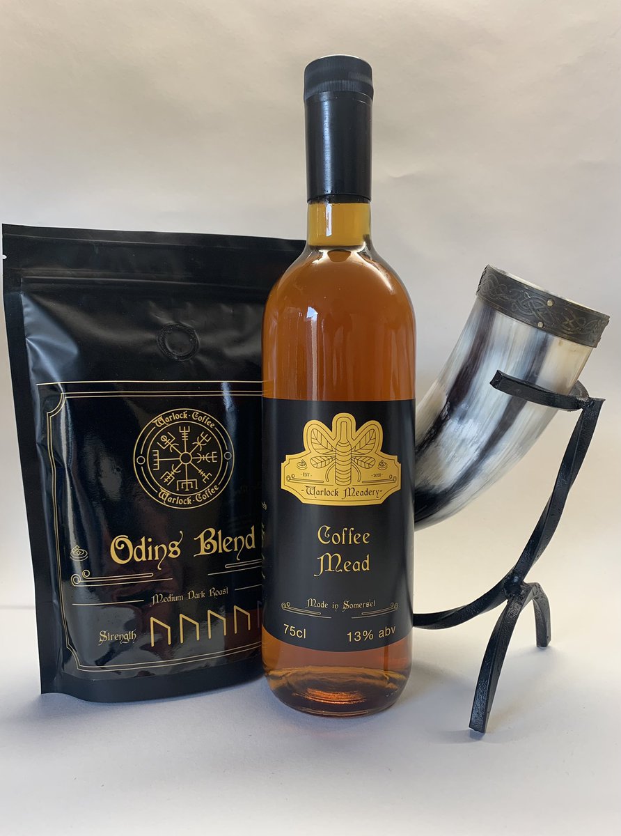 MeaderyWarlock's tweet photo. We don’t just produce traditional mead.

We’ve got a few flavours available including #coffee 

We’ve even got our own brand of ground coffee.

Now you can be a coffee fuelled Viking any time of the day!

#mead #viking #vikings #caffeine #drinks #odin #bundle https://t.co/s4CayRnETz