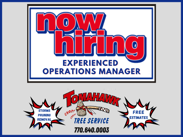 TomahawkTree's tweet image. We are hiring a full-time Operations Manager who is excited to utilizes their organizational &amp;amp; communication skills to work. We have been successfully provided tree services to Atlanta for almost 30 years. Learn more: rebrand.ly/tomahawk-tree-… #nowhiring #roswellga #Jobs #jobseeker