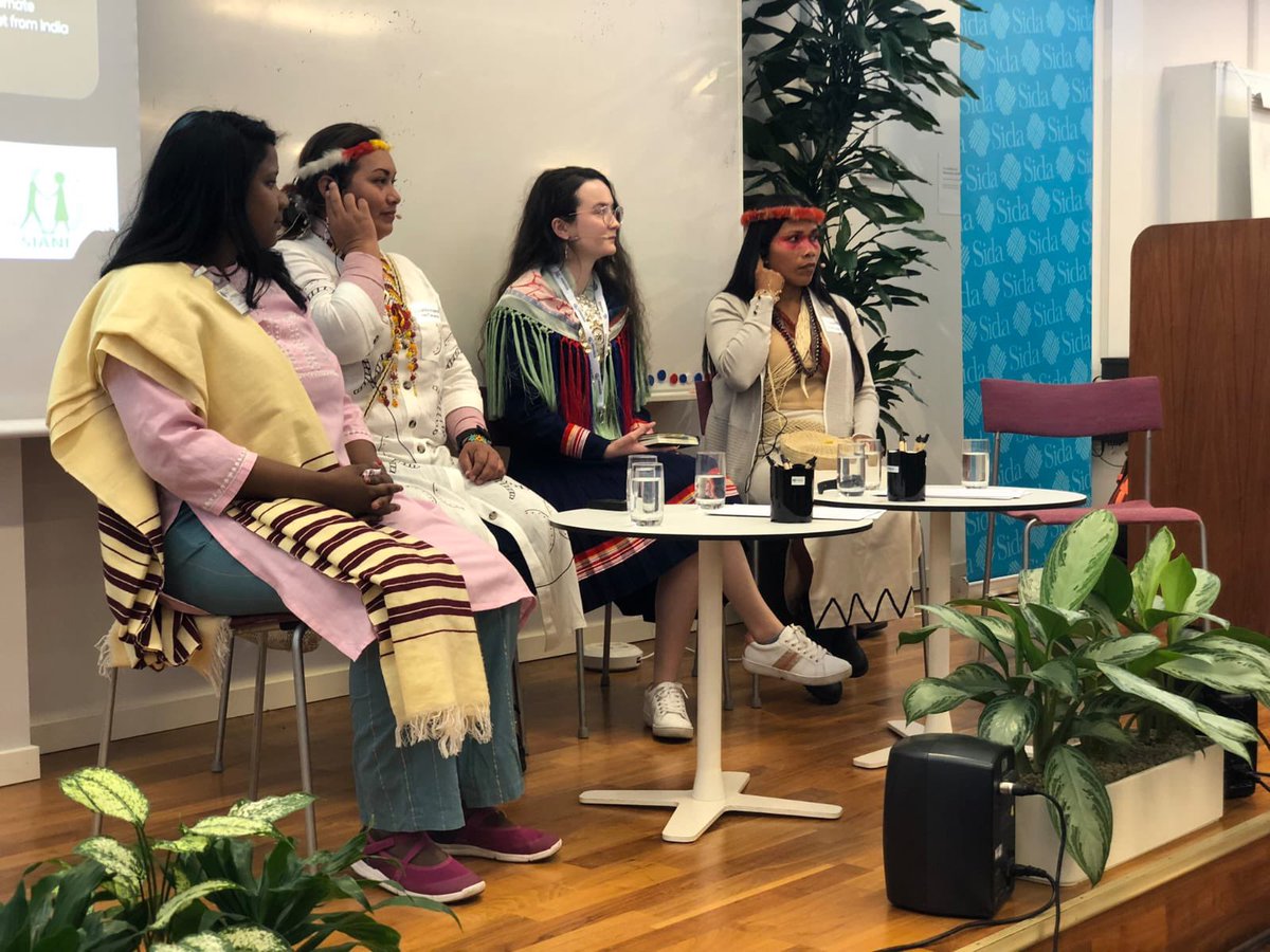 YAGClimate's tweet photo. Last week, @SorengArchana was at the #Stockholm50 highlighting the role of indigenous communities.

“Recognition of the rights of the indigenous women over their land forest &amp; territories. Safeguarding them, acknowledging &amp; supporting their efforts is crucial for #ClimateJustice” https://t.co/Q6rzHx5DfM