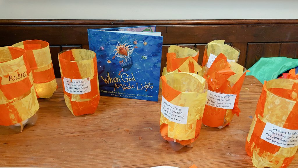 We had a lovely morning <a href="/stjohnfarnworth/">St John's Farnworth</a> playing, singing and reading the first part of  the story 'When God made light'. The children made some fantastic lanterns too. 
#funwithGod