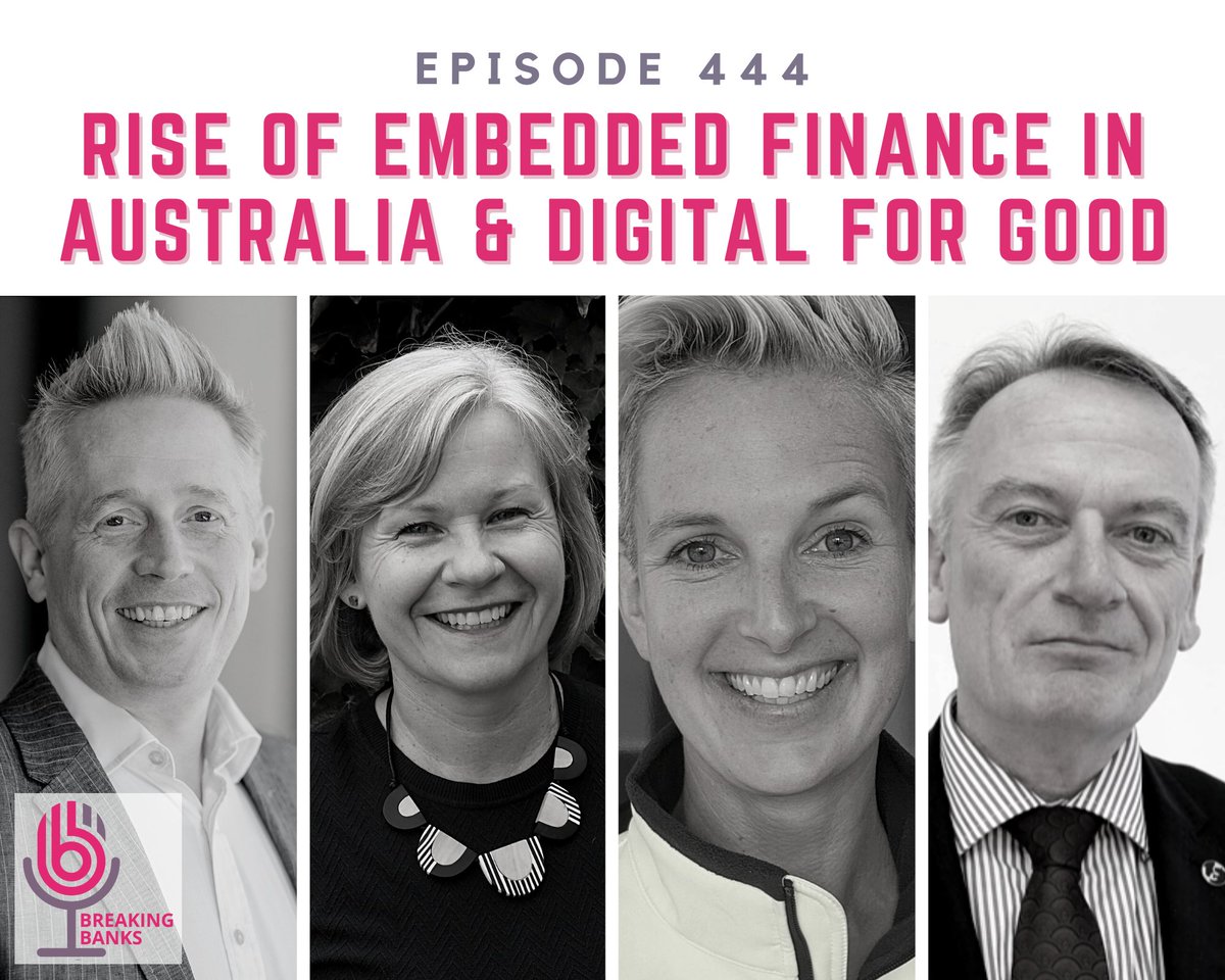 Breakingbanks1's tweet photo. In this episode, @BrettKing returns to his Australian roots to explore the #fintech ecosystem w/ guests @sdosset (@InsurtechAus), Ben Smith (@railsbank), @christiedowns_ (handdii), &amp; @Chris_Skinner! 🇦🇺🌏
▶️ https://t.co/0b3tvUzznX

Sponsored by @Austrade - https://t.co/IzoXTTpREW https://t.co/R1iFwaAP6m