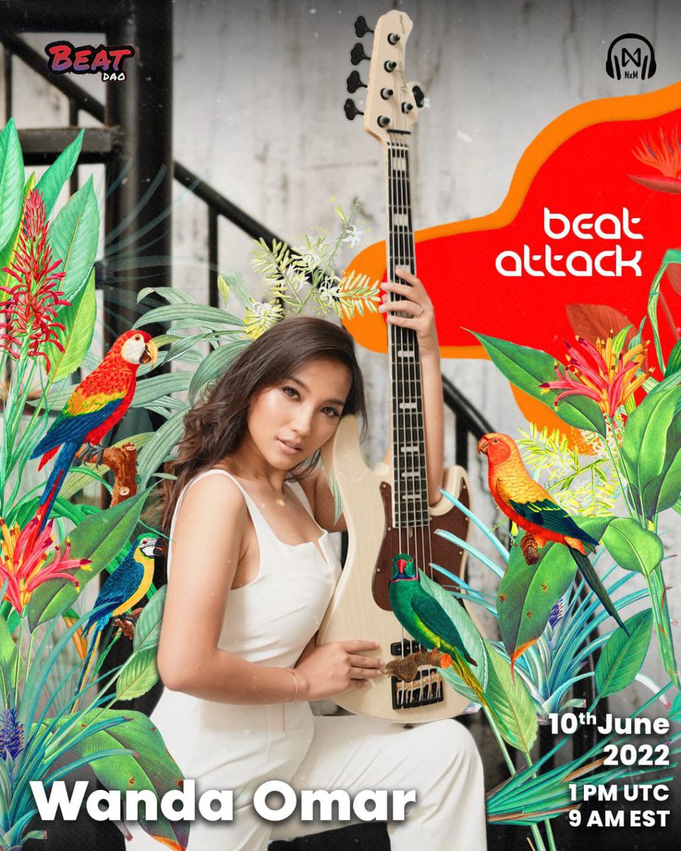 nxmlive's tweet photo. Catch the incredibly talented Wanda Omar on this month's edition of #BeatAttack  🔥🔥

Date: 10th, June 2022

Time: 1pm UTC (9pm EST)

SAVE THE DATE!!!

#web3music
#nftmusic 
#NEARProtocol https://t.co/QlLYMhZU9V