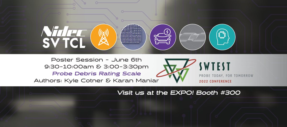 nidecsvprobe's tweet image. The #SWTest Poster Session will be starting soon! Stop by &amp;amp; check out our poster presentation!  #SWTest2022 #probecards
