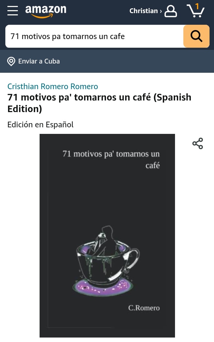 justC_Romero's tweet photo. Hola! ya está disponible en Amazon mi libro, para que personas de cualquier parte del mundo lo puedan pedir en físico🤗, lo pueden buscar por el nombre de 71 motivos pa tomarnos un café en Amazon o pinchando el link que les dejo. Compartan con quien le pueda interesar, graciasss https://t.co/j8BhbTtWqn