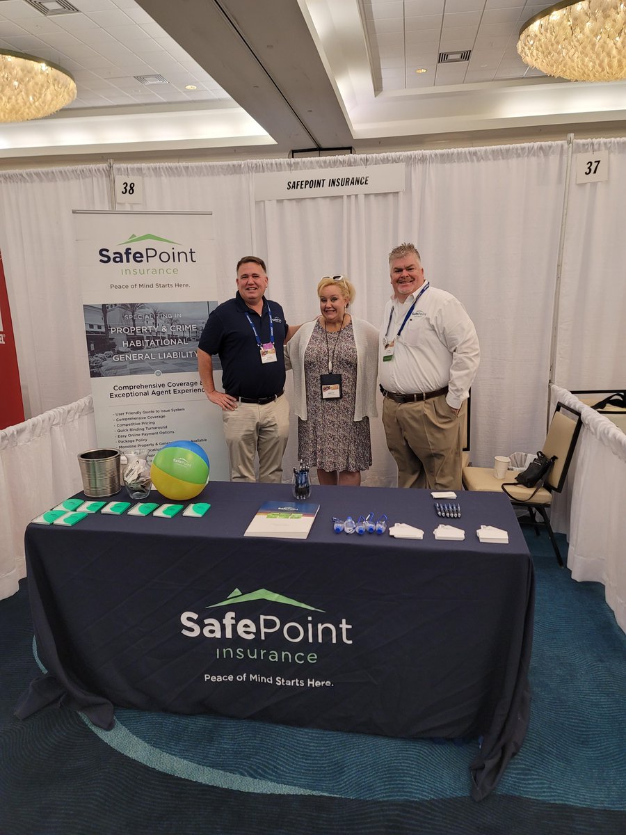 safepointins's tweet photo. Our team members Dan, Debbie and Scott are attending the Big I Mississippi Annual Convention located in Miramar Beach, FL. Stop by our booth to say hello and learn more about our products! #PeaceOfMind https://t.co/8BvlwH1XK5